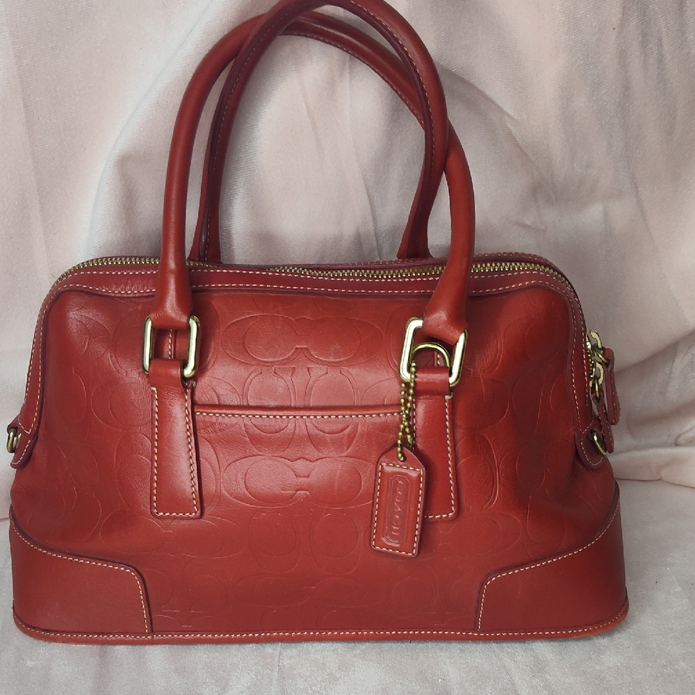 Chic Red Satchel by Coach